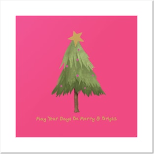 Merry & Bright Christmas Tree Posters and Art